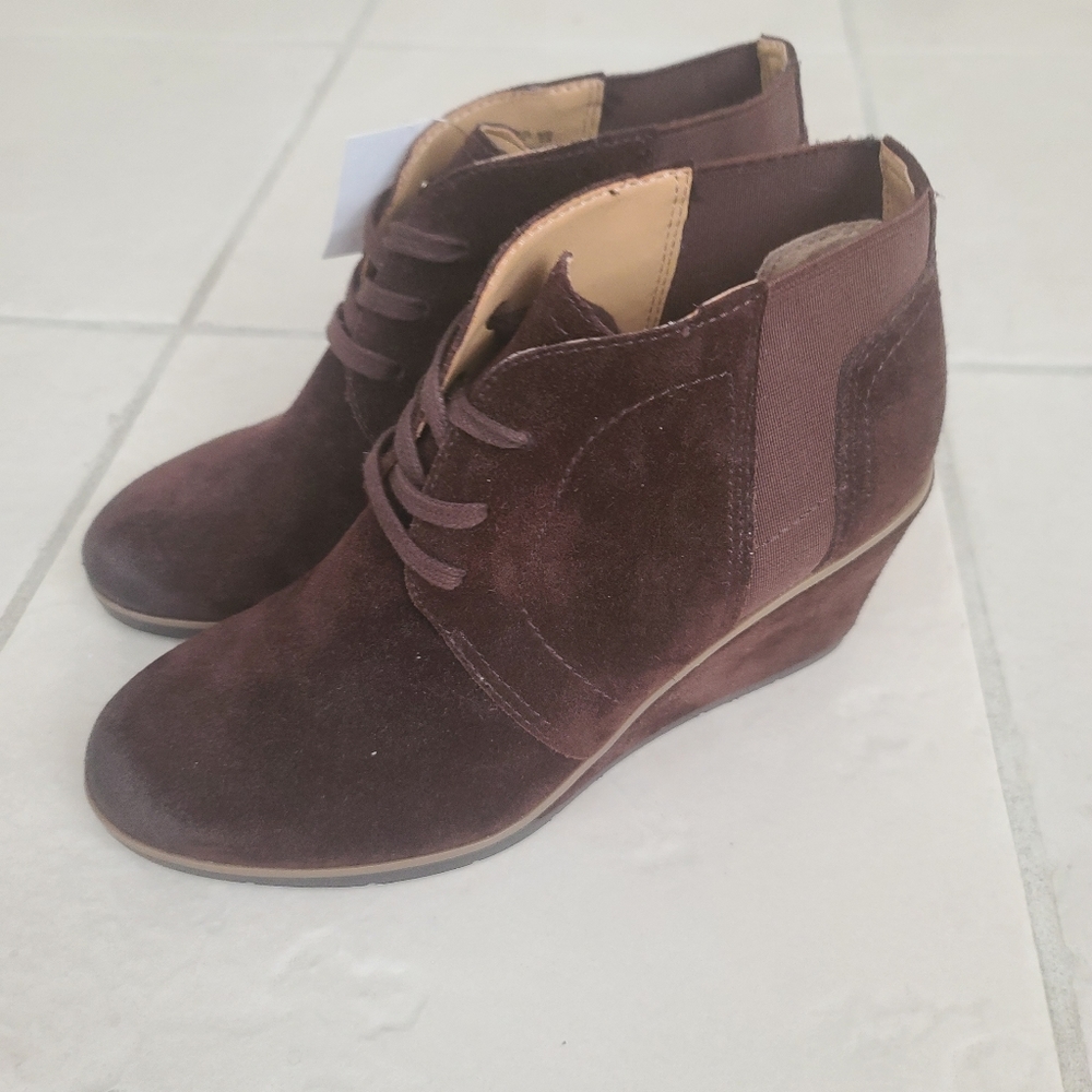 Suede Wedge Booties